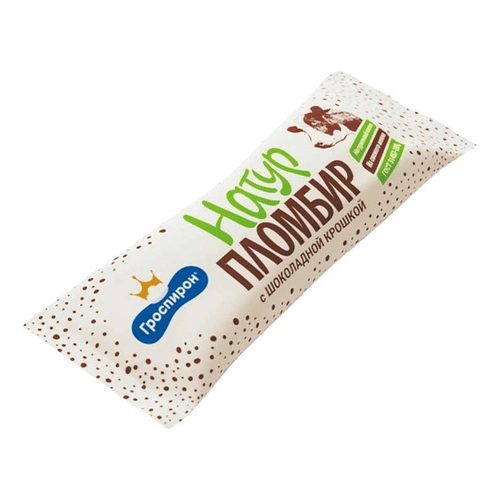 Мороженое Гроспирон натур пломбир с шоколадный крошкой 450г
