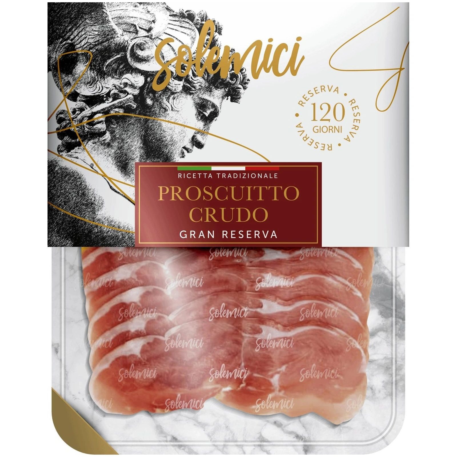 

Нарезка сыровяленая Solemici Proscuitto Crudo из мяса свинины 70 г