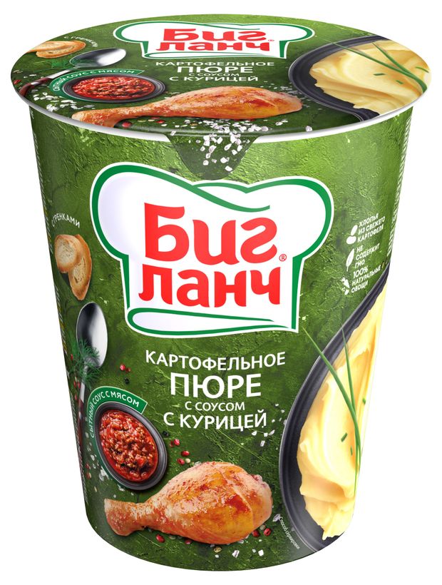 

Пюре картофельное быстрого приготовления Биг Ланч с курицей и гренками 50 г