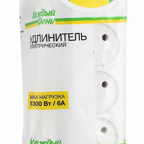 Удлинитель Каждый день 4 гнезда 6А, 3 м