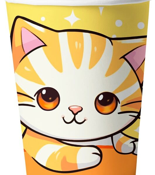 Набор бумажных стаканов ND Play Котик полосатый 250мл 6шт