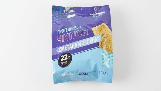 Чипсы протеиновые без углеводные GEON Сметана и зелень (75% белка, без глютена)