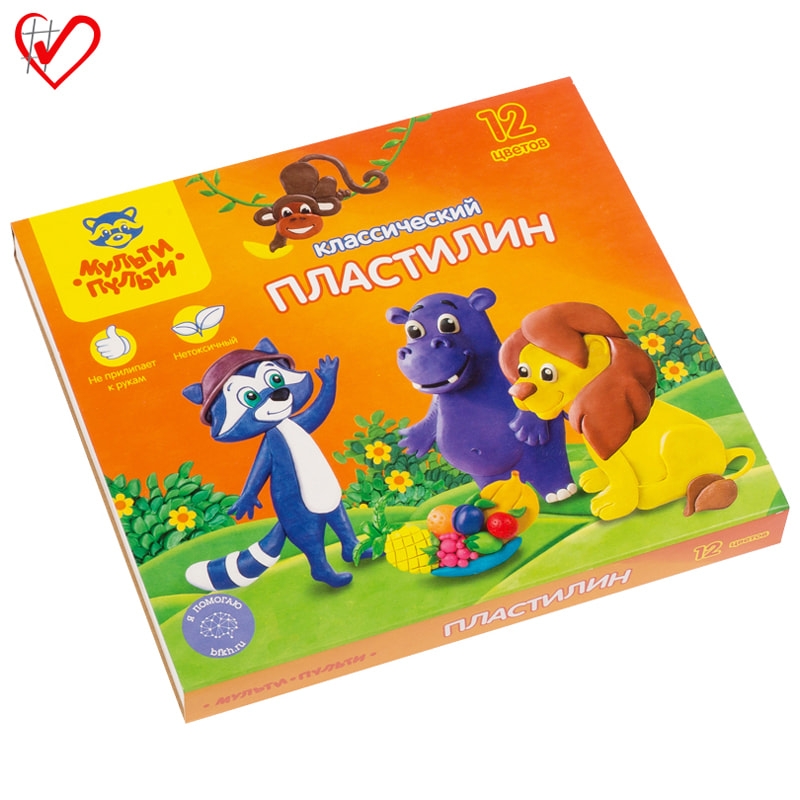 

Пластилин Гамма "Мультики", 12 цветов, со стеком, картон 240 г