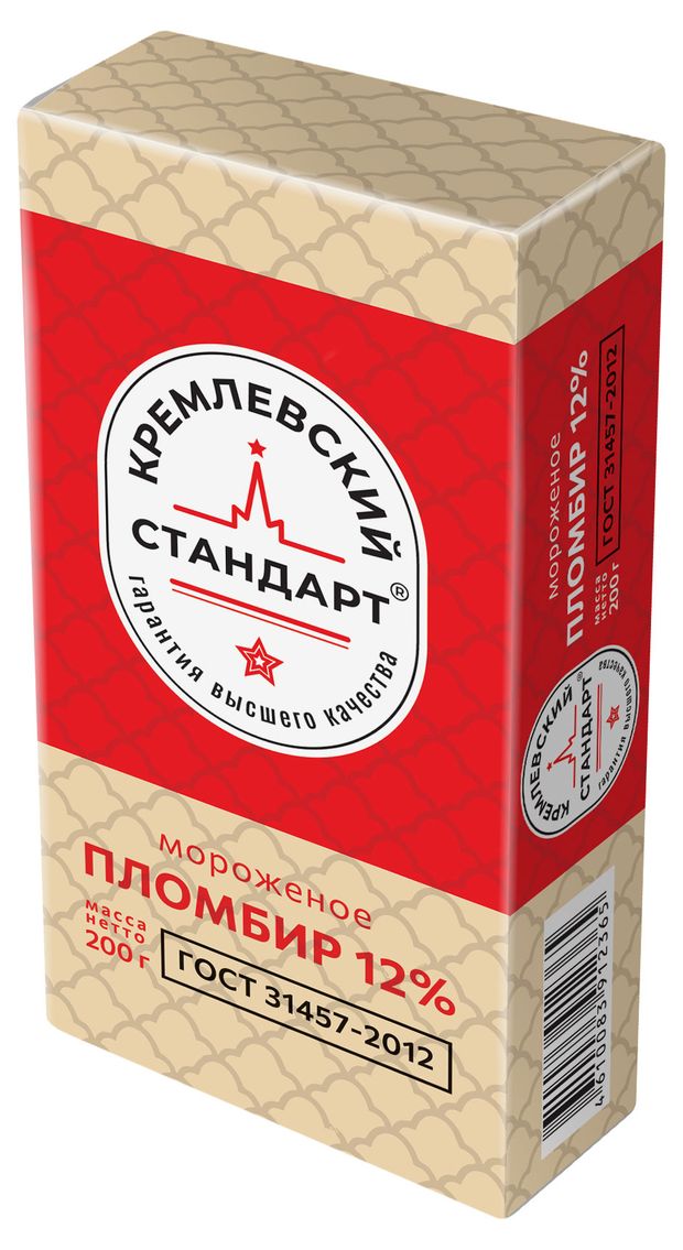 

Мороженое пломбир Кремлевский Стандарт 12% 200 г