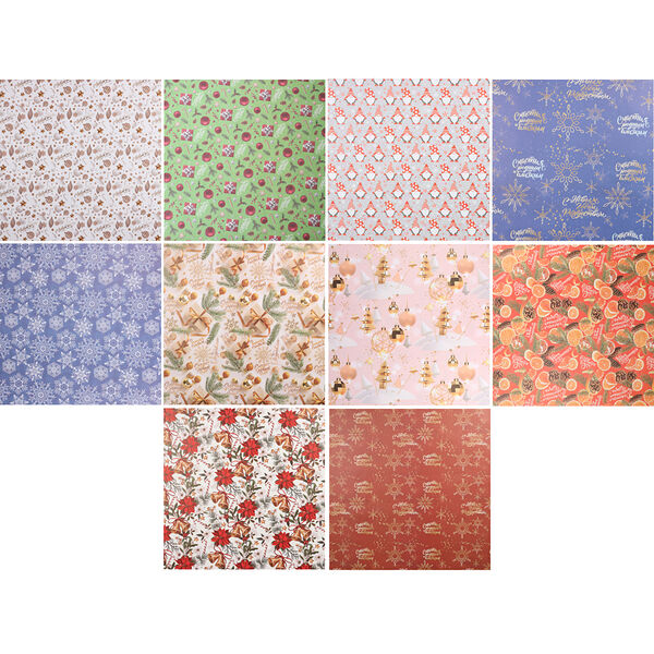 Бумага упаковочная Сноубум 70х100 см дизайн в ассортименте