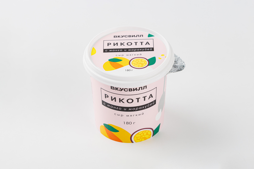 

Сыр мягкий Вкусвилл Рикотта с манго и маракуйей, 180 г