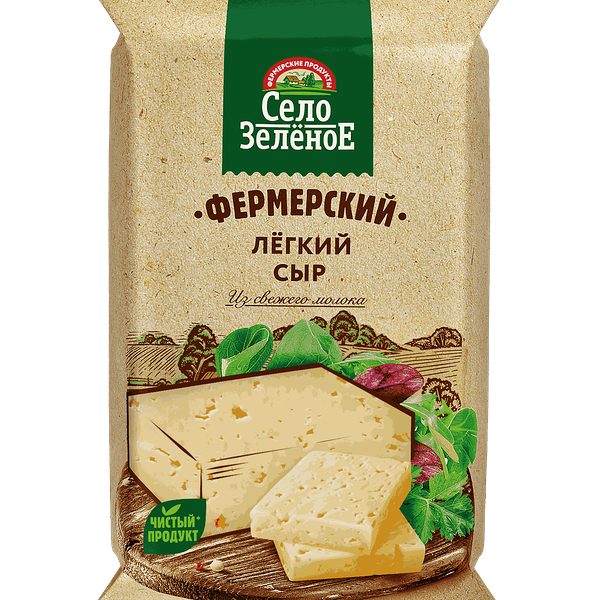 Сыр Село Зелёное Фермерский лёгкий 35%, 200г