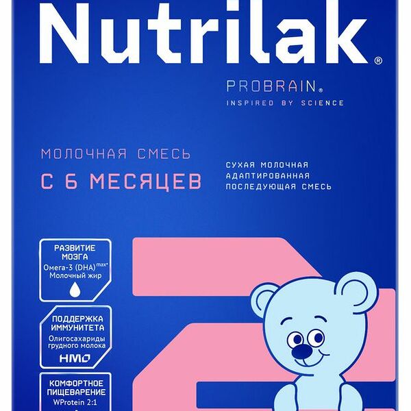 Смесь сухая Nutrilak Premium 2 молочная адаптированная последующая с 6 месяцев 600 г