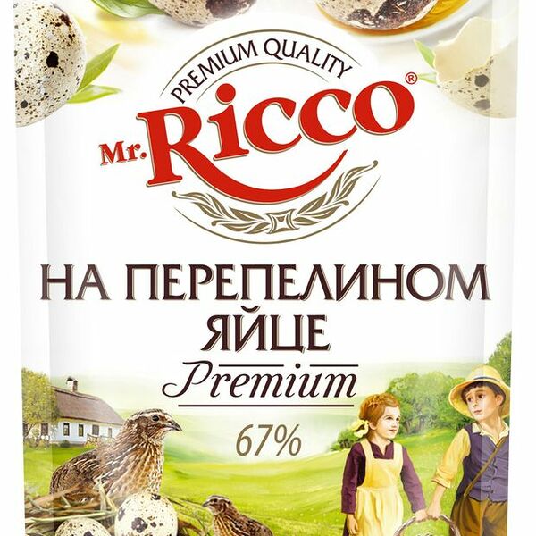 Майонез Mr.Ricco на перепелином яйце 67% 375 г