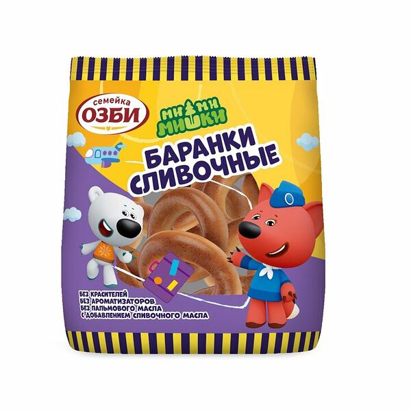 Баранки Семейка Озби Ми-Ми Мишки сливочные 120 г