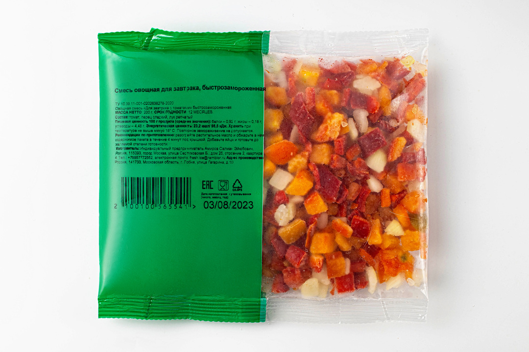

Смесь овощная ВкусВилл для завтрака, быстрозамороженная, 200 г