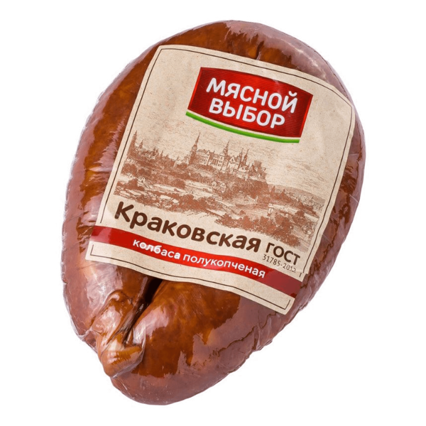 Колбаса полукопченая Мясной выбор Краковская, вес