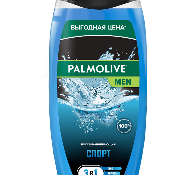Гель для душа Palmolive MEN мужской Спорт Восстанавливающий 3в1 для тела лица и волос, 500мл