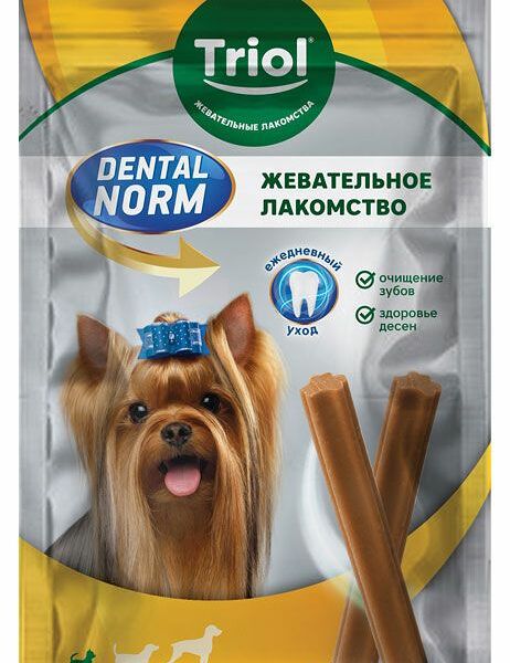 Палочки жевательные для собак Triol Dental Norm для мелких пород 6 шт 90 г
