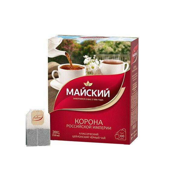 Чай Майский Корона Российской Империи чёрный в пакетиках, 100шт х 2г