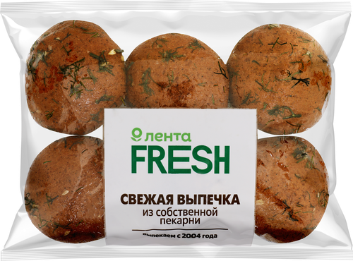

Пампушка ржаная Лента Fresh с чесноком и зеленью, весовая