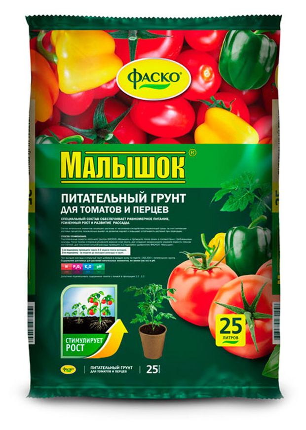 

Грунт питательный Малышок для томатов и перцев с микроэлементами