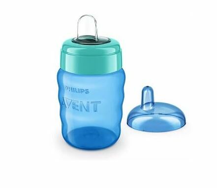 Чашка-поильник с мягким силиконовым носиком Комфорт 260мл 9мес+ голубая