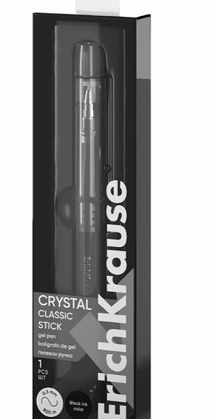 Ручка гелевая Erich Krause Crystal Stick Classic цвет чернил черный, 1 шт