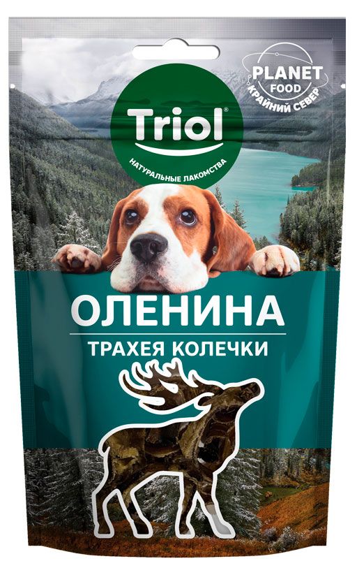 

Лакомство для собак Triol Planet Food Трахея оленя в колечках 30 г