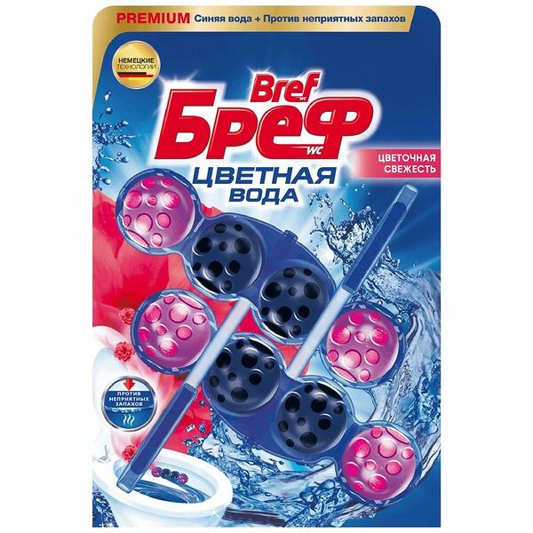 Чистящее средство для унитаза Bref Цветная Вода, 2x50г