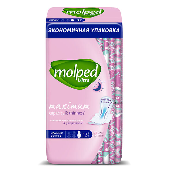 Прокладки гигиенические Molped Ultra Ночные, 12 шт