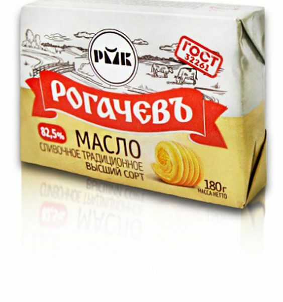 Масло сливочное Рогачев традиционное 82.5%, 180 г