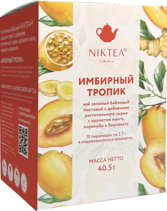 

Чай зеленый Niktea Имбирный Тропик 15 пирамидок 40.5 г