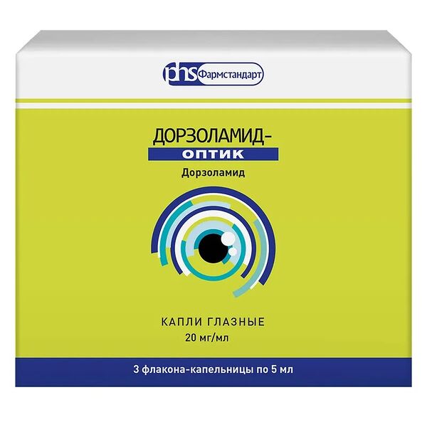 Дорзоламид-Оптик капли глазные 20 мг/мл флакон-капельница 5 мл 3 шт