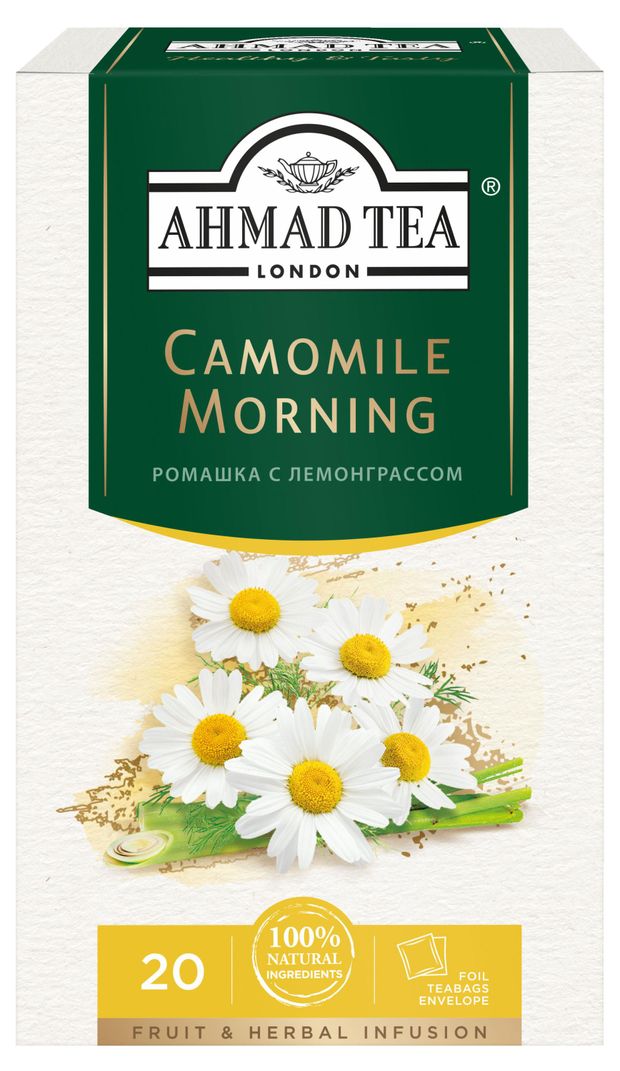 

Чай травяной Ahmad Tea Camomile Morning, 20 пакетиков × 1.5 г