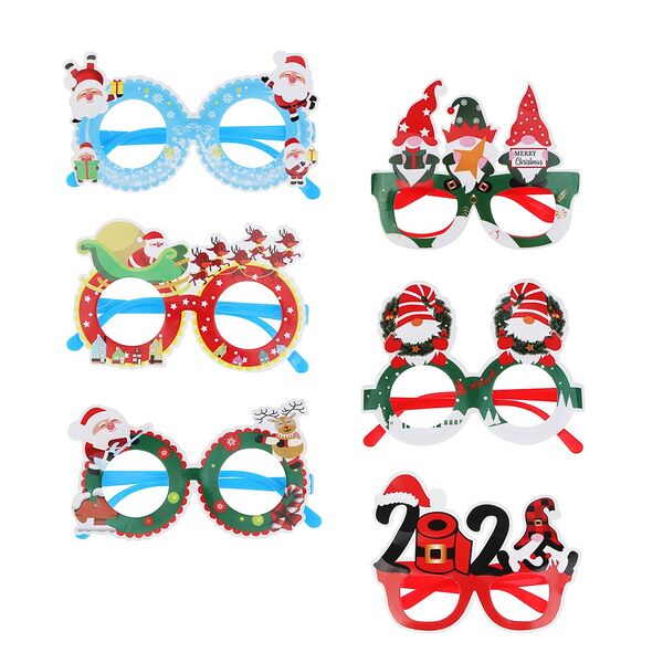 Сноу бум очки новогодние, пластик, картон, 14см, 6 дизайнов