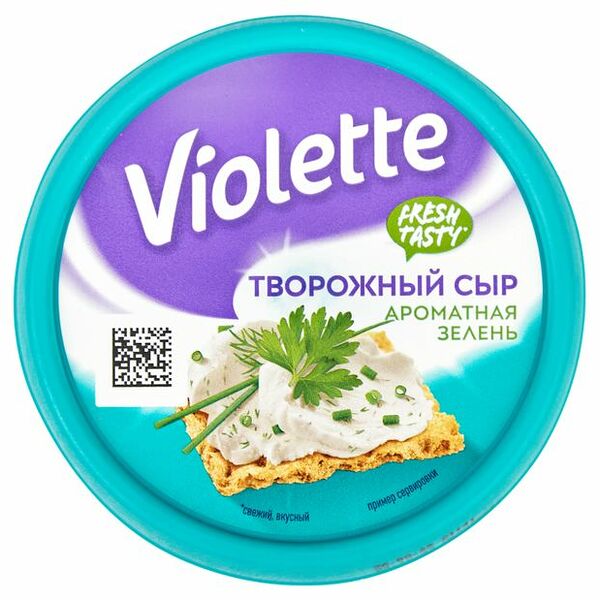 Сыр творожный Violette с ароматной зеленью 70%, 140г