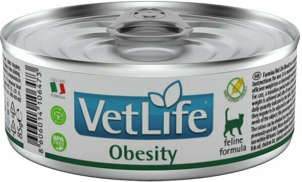 Корм для кошек Farmina Vet Life Cat Obesity с избыточным весом, курица 85г