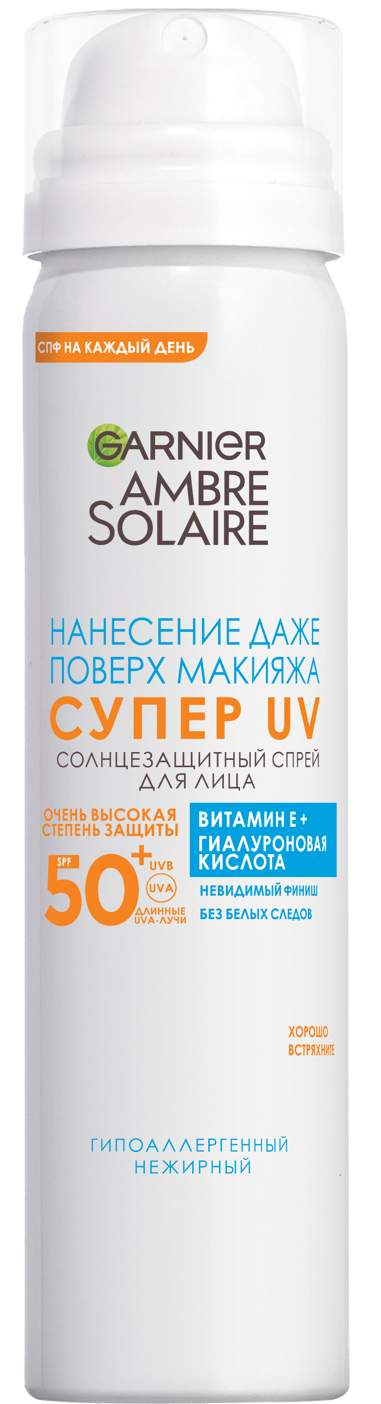 

Солнцезащитный спрей для лица Garnier Ambre Solaire Super UV SPF 50+ 75 мл