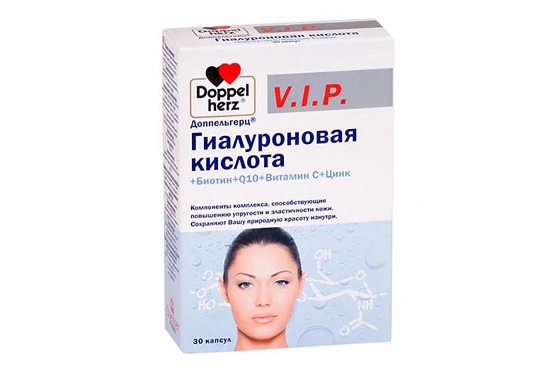 

Doppelherz V.I.P. гиалуроновая кислота + биотин + Q10 + витамин С + цинк капсулы 30 шт