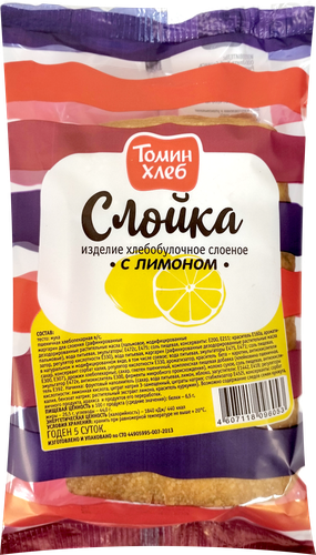 

Слойка ТОМИН ХЛЕБ с лимоном, 60г