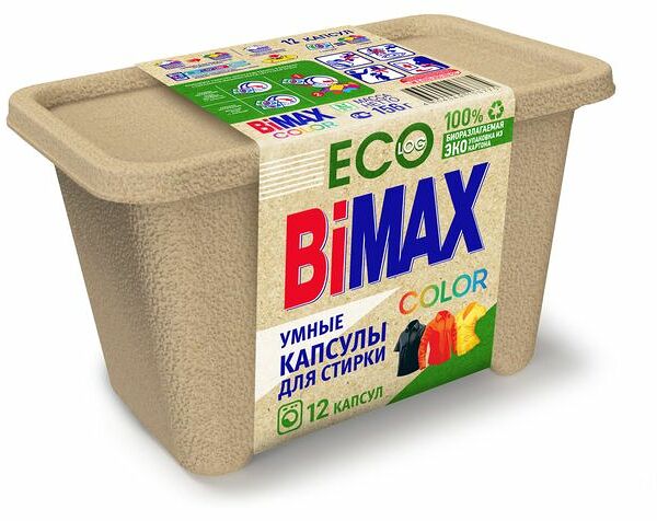 Капсулы для машинной стирки BiMax ЭКО Color, 12 шт