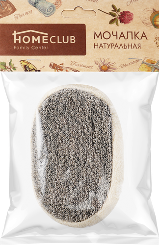 

Мочалка HOMECLUB Объемный овал, лен