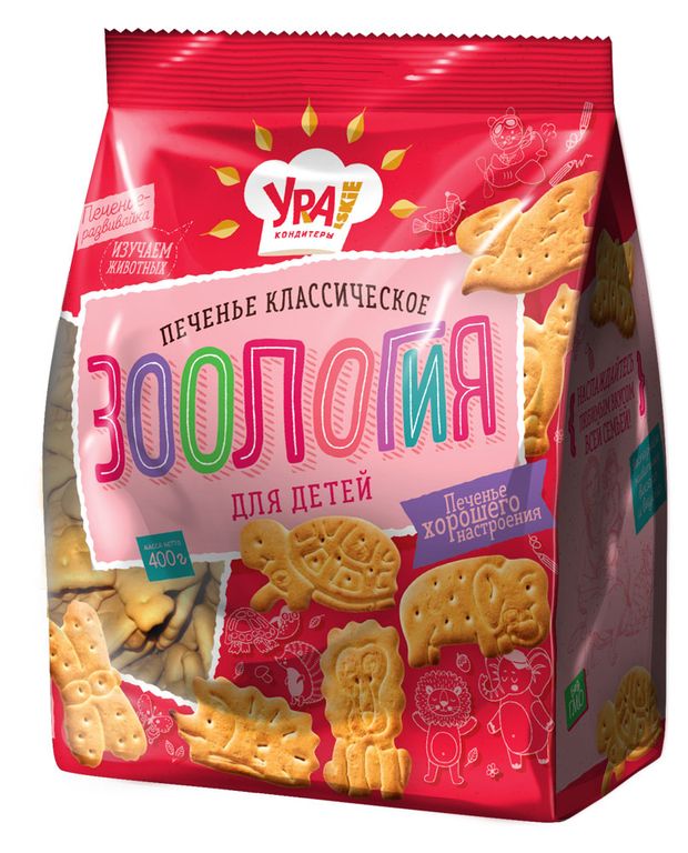 

Печенье Ура! Кондитеры Зоология для детей классическое 400 г