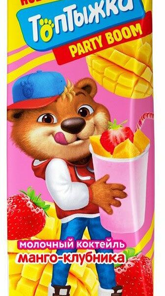 Коктейль молочный Топтыжка манго-клубника 2% БЗМЖ 200 г