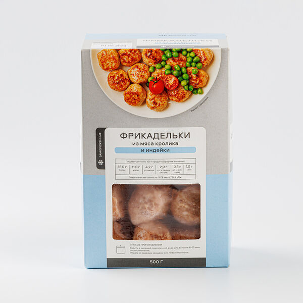 Фрикадельки из мяса кролика и индейки, заморозка Продукт замороженный 