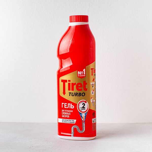 Гель для удаления засоров в трубах Tiret Turbo, 1л