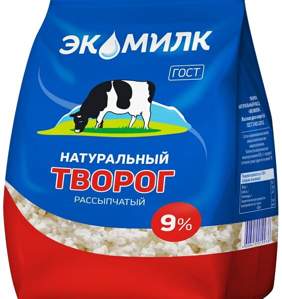 Творог Экомилк рассыпчатый 9% 350г