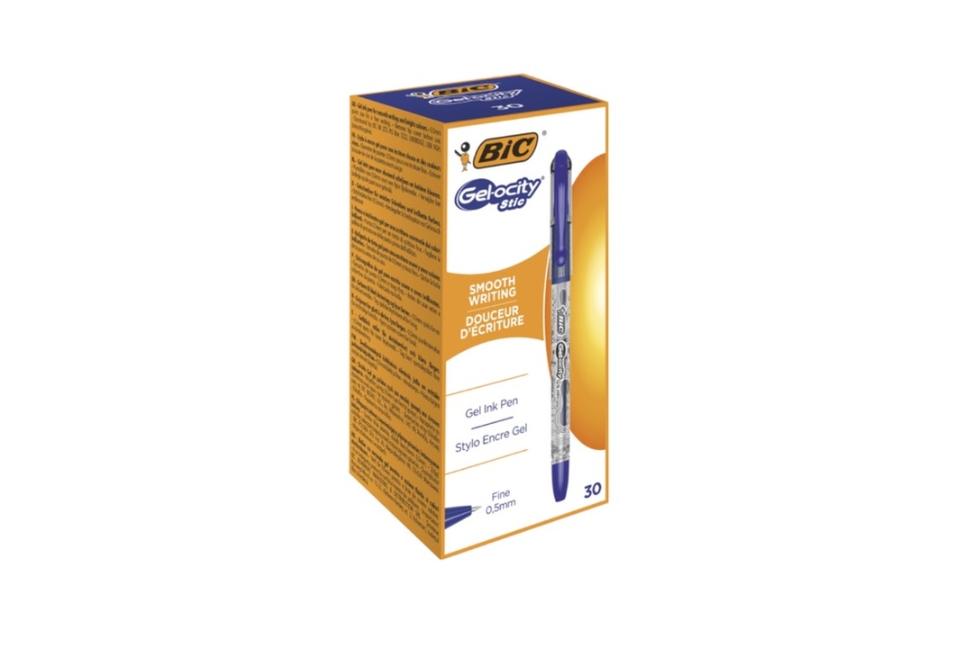 

Ручка Bic Гелевая Gelocity Stic 0.5 синяя K30, полупрозрачный корпус, 8г