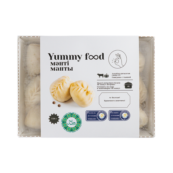 Манты Yummy Food с говядиной и тыквой замороженные 750 г