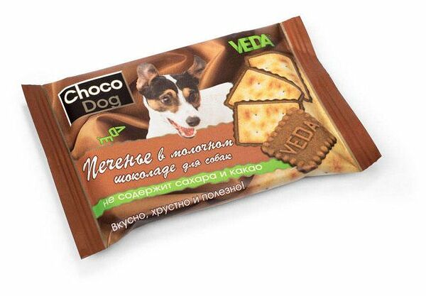 Лакомство для собак Veda Choco Dog печенье в молочном шоколаде