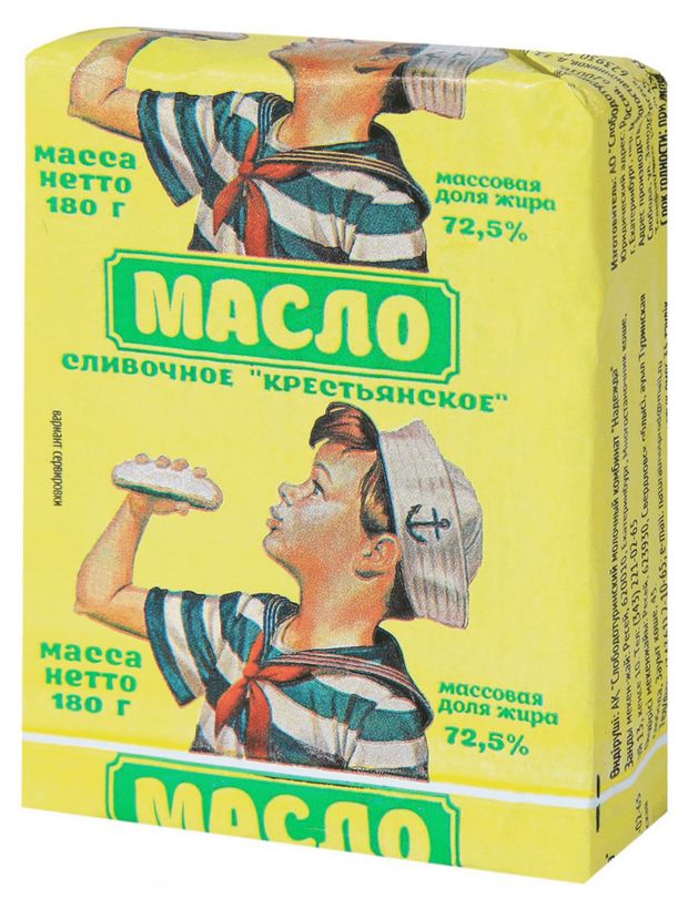

Масло сливочное СТМК Надежда Крестьянское 72.5% 180 г