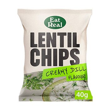 Чипсы из чечевицы Eat Real со вкусом сливочного укропа без глютена веган 40 г