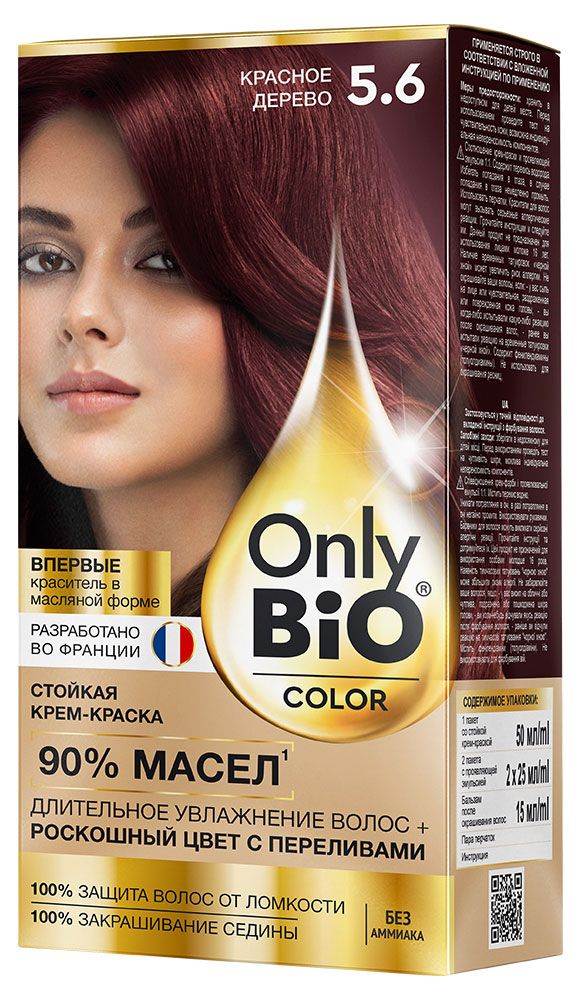 

Крем-краска для волос стойкая Only Bio Color 5.6 Красное дерево 115 мл