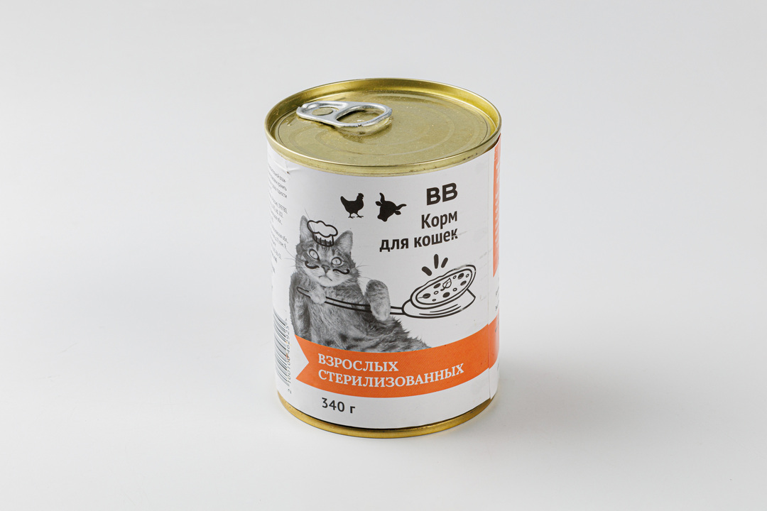 

Консервы для кошек ВкусВилл для взрослых стерилизованных Птица говядина 340 г